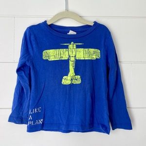 CREWCUTS Airplane Blue Tee